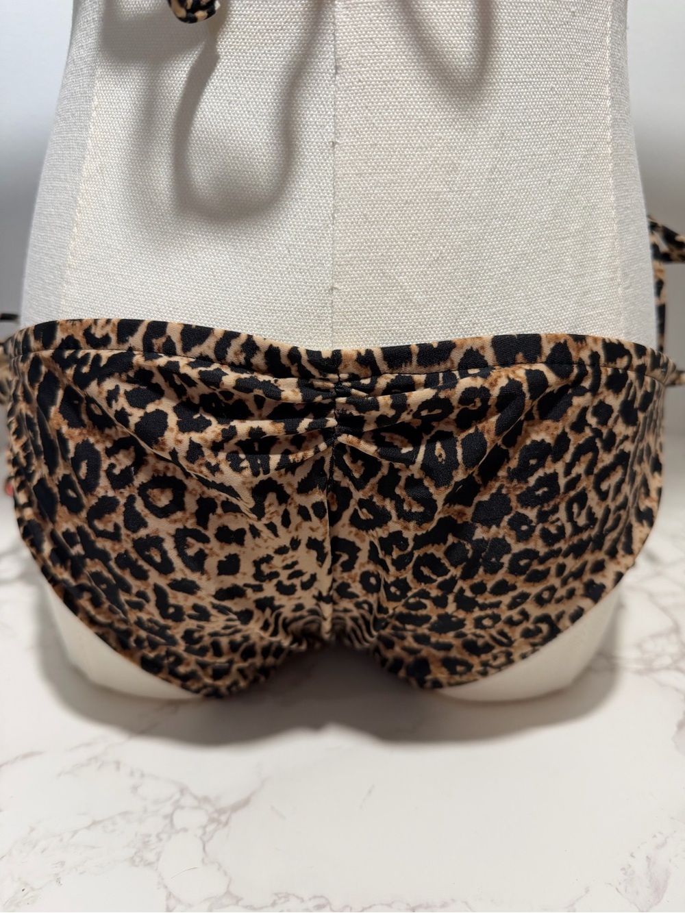 Vintage Y2K Xhilaration Leopard Print Bikini with Pink Ruffle Beaded‎ Trim -- S - Picture 9 of 15